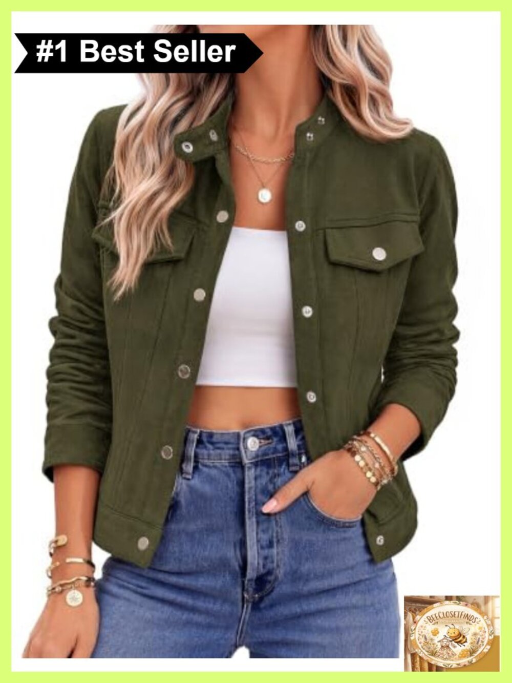 Faux Suede Cropped Jacket Snapping Button Down Casual Women's